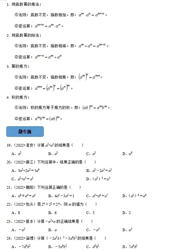 中考数学复习—02整式 第4张