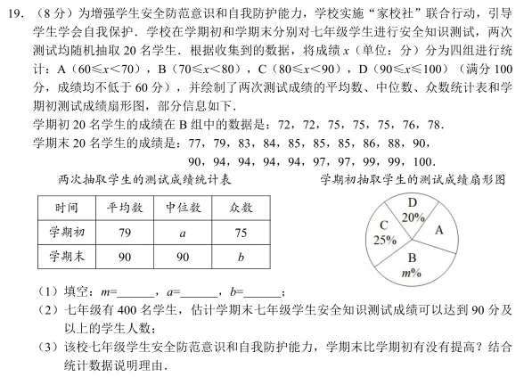 《天门市2026年初中学业水平模拟考试数学试题及参考答案与评分标准》---谢安红名师工作室 第7张