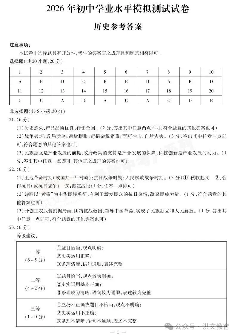 [二模]2026年焦作市二模试卷(7科全)试卷、听力及参考答案 第54张