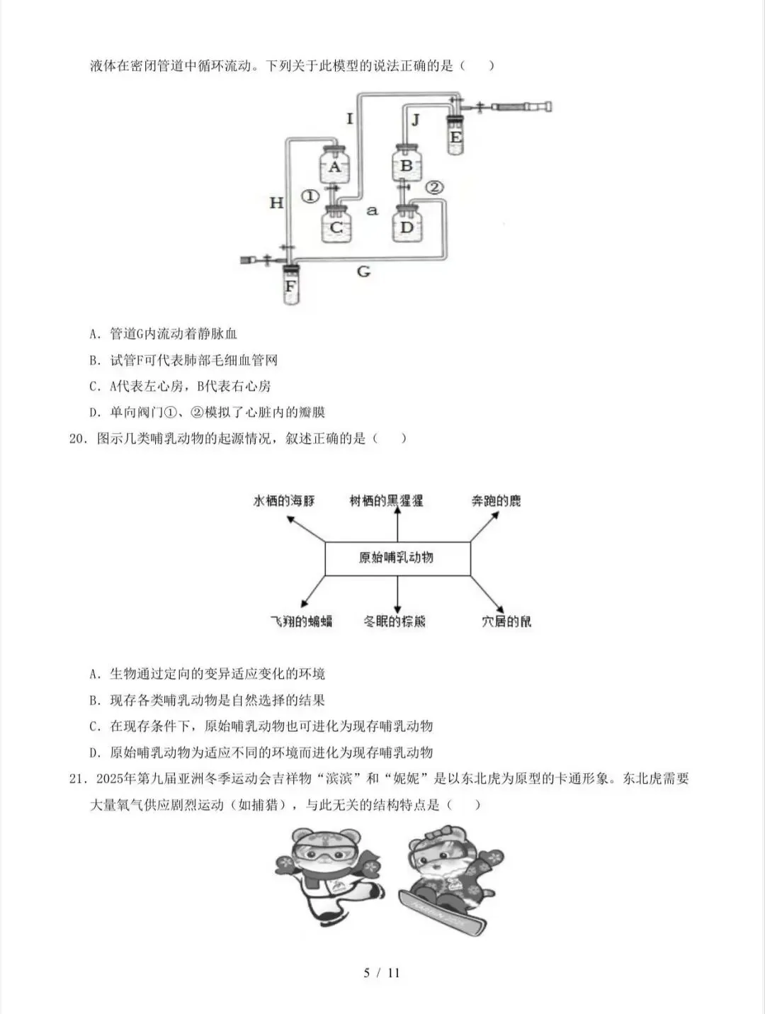 2026中考(会考)生物第二次模拟考试(全国通用)/电子版可打印 第7张