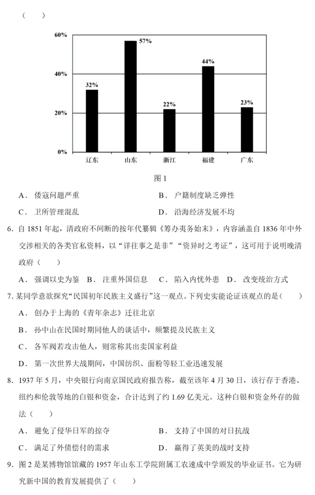 高考真题|2024年高考福建卷历史试题和答案 第2张