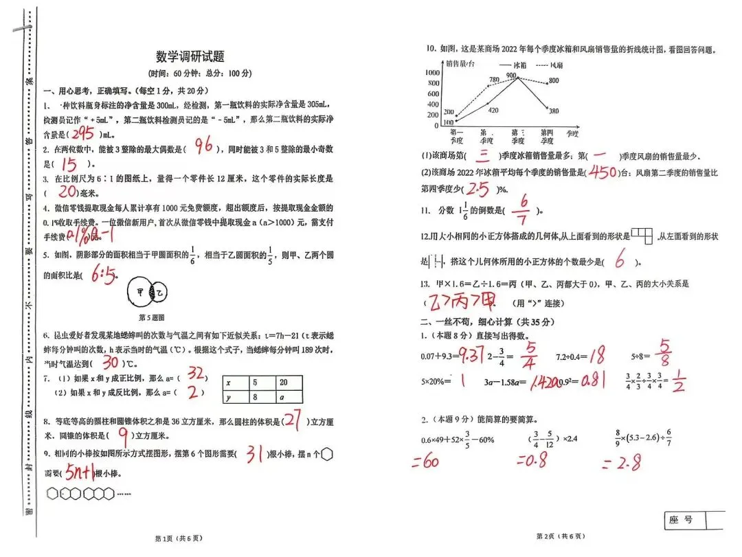 小升初真题卷(六) 第5张
