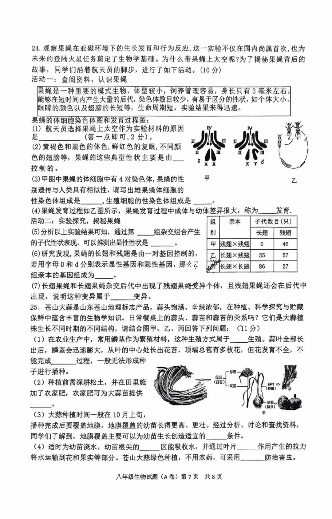 2026年中考生物模拟试卷 第7张