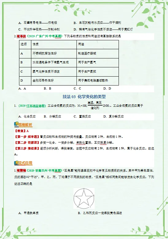 2026年中考化学二轮复习知识清单,含答题技巧,解题方法、母题精讲等,还没掌握的,抓紧了,考试拿高分! 第9张