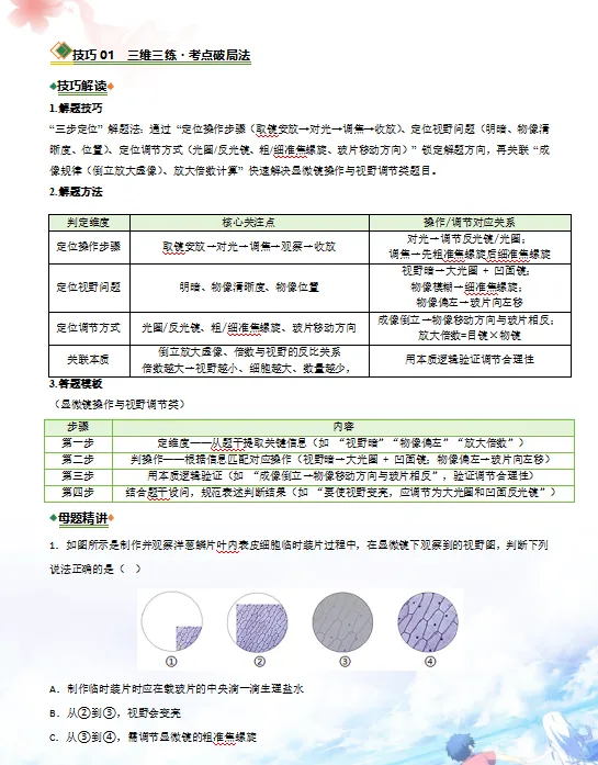 2026年中考(会考)生物二轮复习知识清单,含答题技巧,解题方法、母题精讲等,还没掌握的,抓紧了,考试拿高分! 第7张