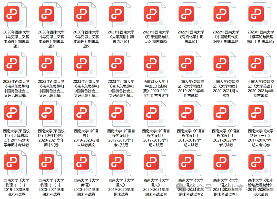 期中临近!西大历年真题试卷互助与分享 第10张