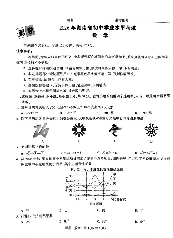 2026《中考•白黑卷》共15地 陕西、徐州、成都、山东、长沙、福建、江西、湖南、河北、安徽、山西、天津、云南、北京 第8张