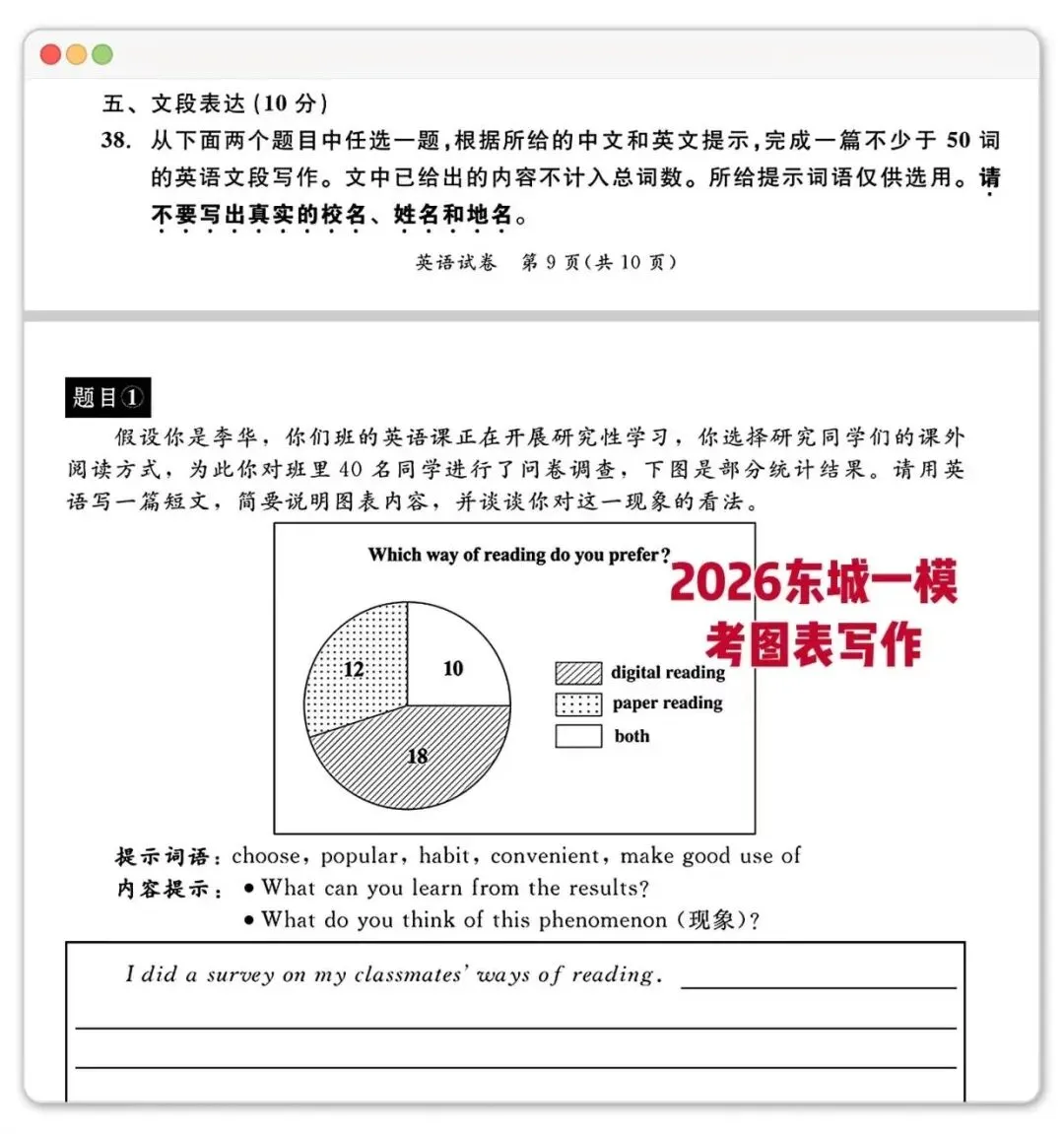 反模板进阶|北京中考图表作文,90%孩子都踩同一个扣分大坑 第2张