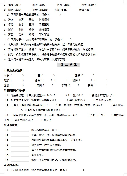 七年级中考语文复习教材 第5张