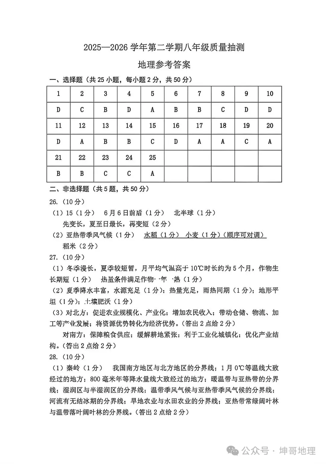 2026年福建福州八年级质量抽测地理试卷 第9张