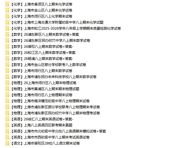 最新共67套!26上海6-8年级期末真题卷合集(全科+解析) 第20张