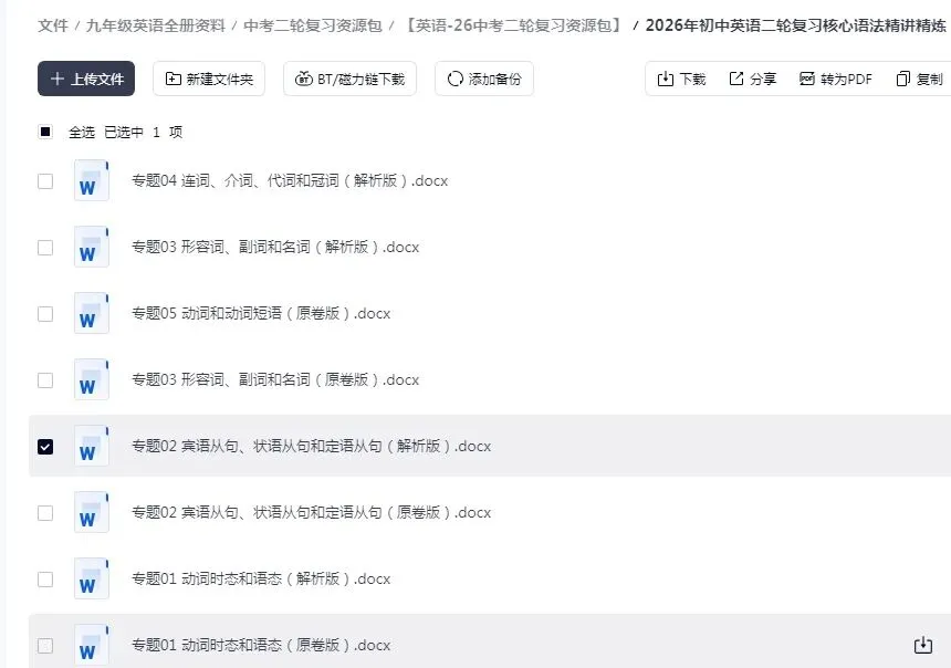 2026中考二轮复习三大从句语法精讲精练,更多专题免费下载 第4张