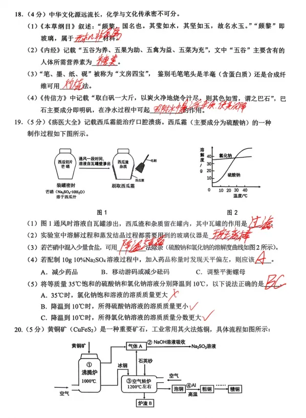 【中考模拟】2026年重庆沙坪坝中考指标到校化学试卷 第11张