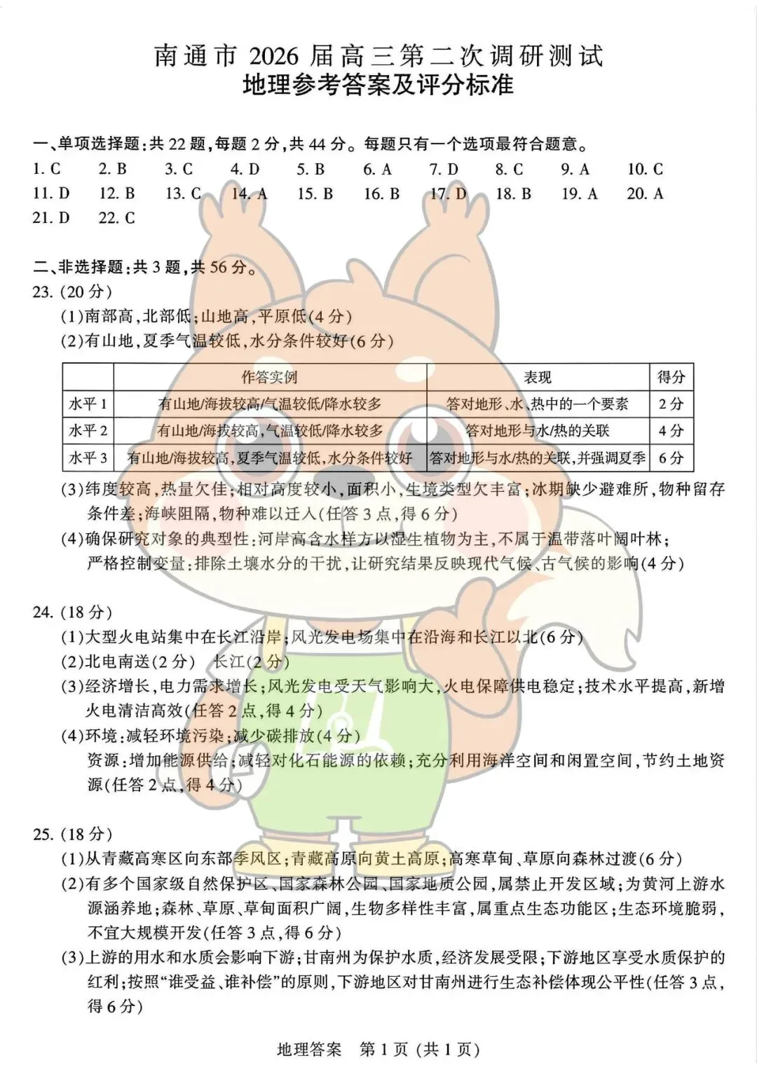 三模地理、化学、生物、政治试卷+答案来了! 第6张