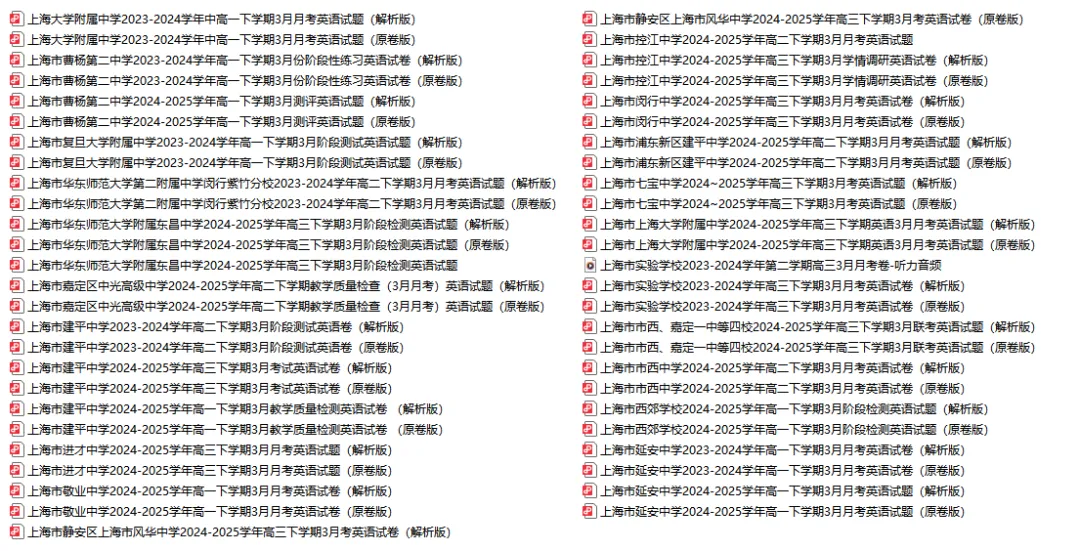 共122套!上海四校八大高中3月月考真题卷(全年级全科+解析) 第7张