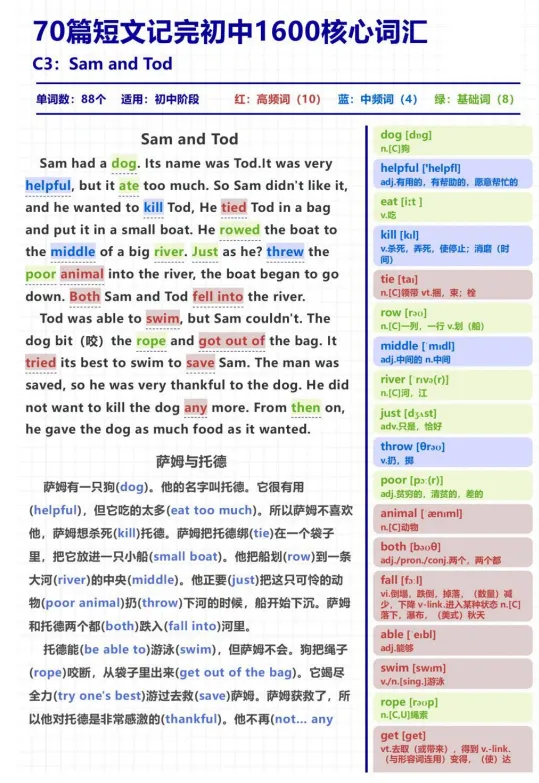 上外附中学霸自用!70篇短文搞定英语中考1600词汇,含配套音频 第11张