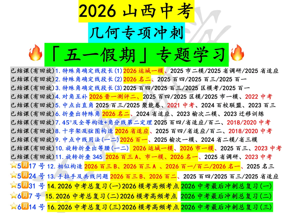 2026山西中考《山西省调研》数学视频解析 第7张