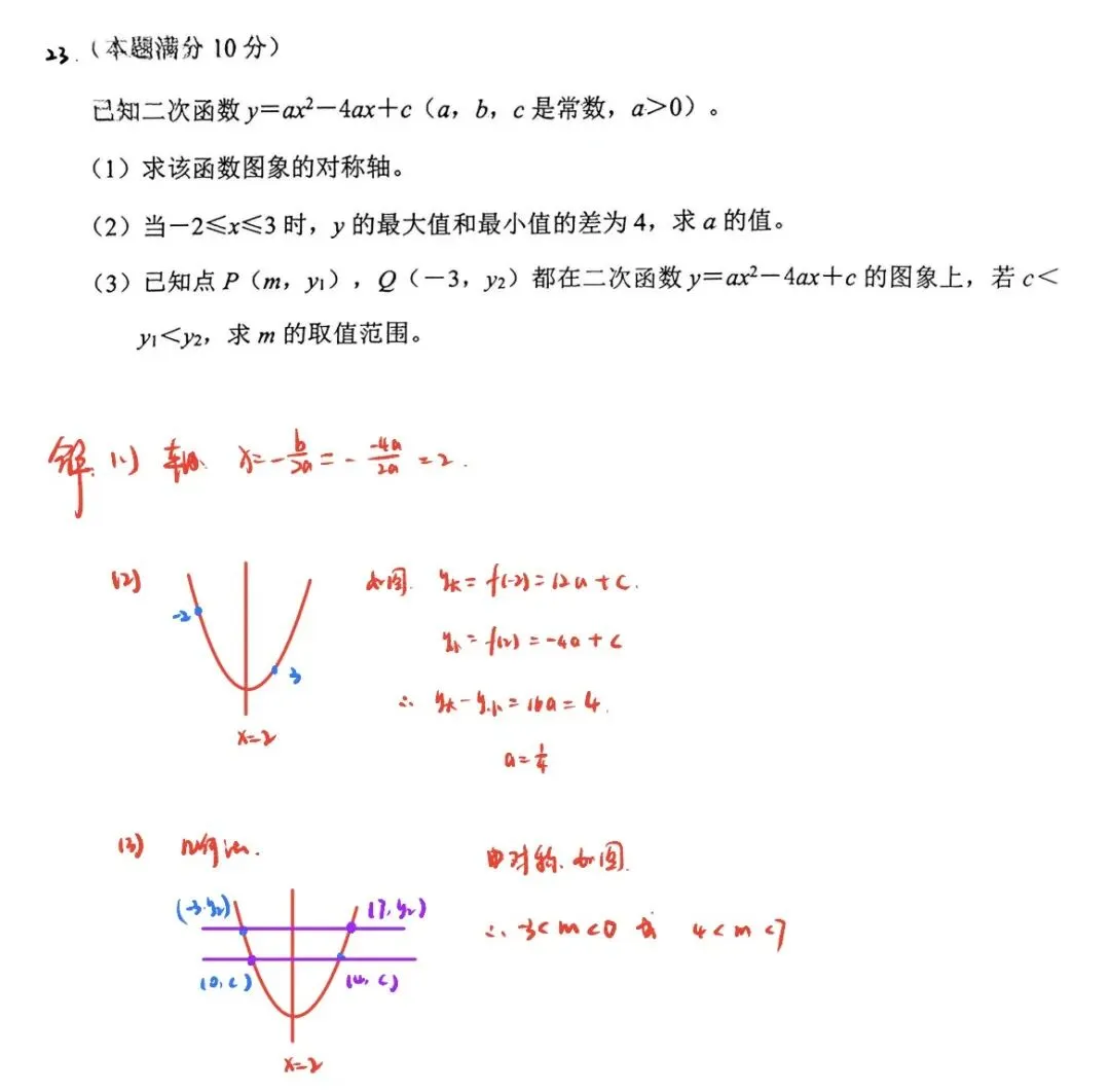 中考模拟|26萧山中考一模数学试卷答案及分析 第16张