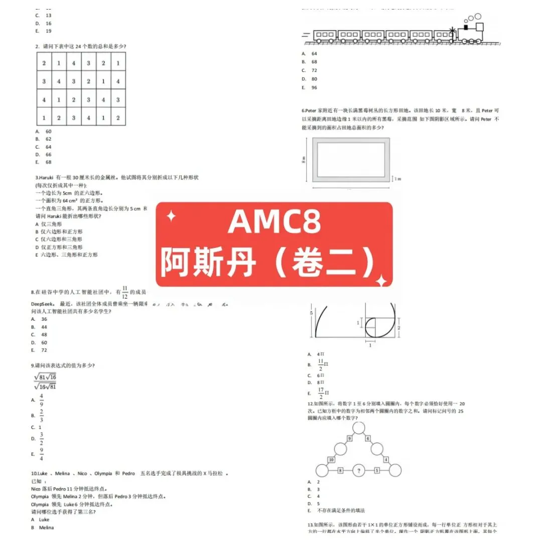 完整版AMC8历年真题汇总,省心备考必备资料,AMC8真题合集可免费领取~ 第2张