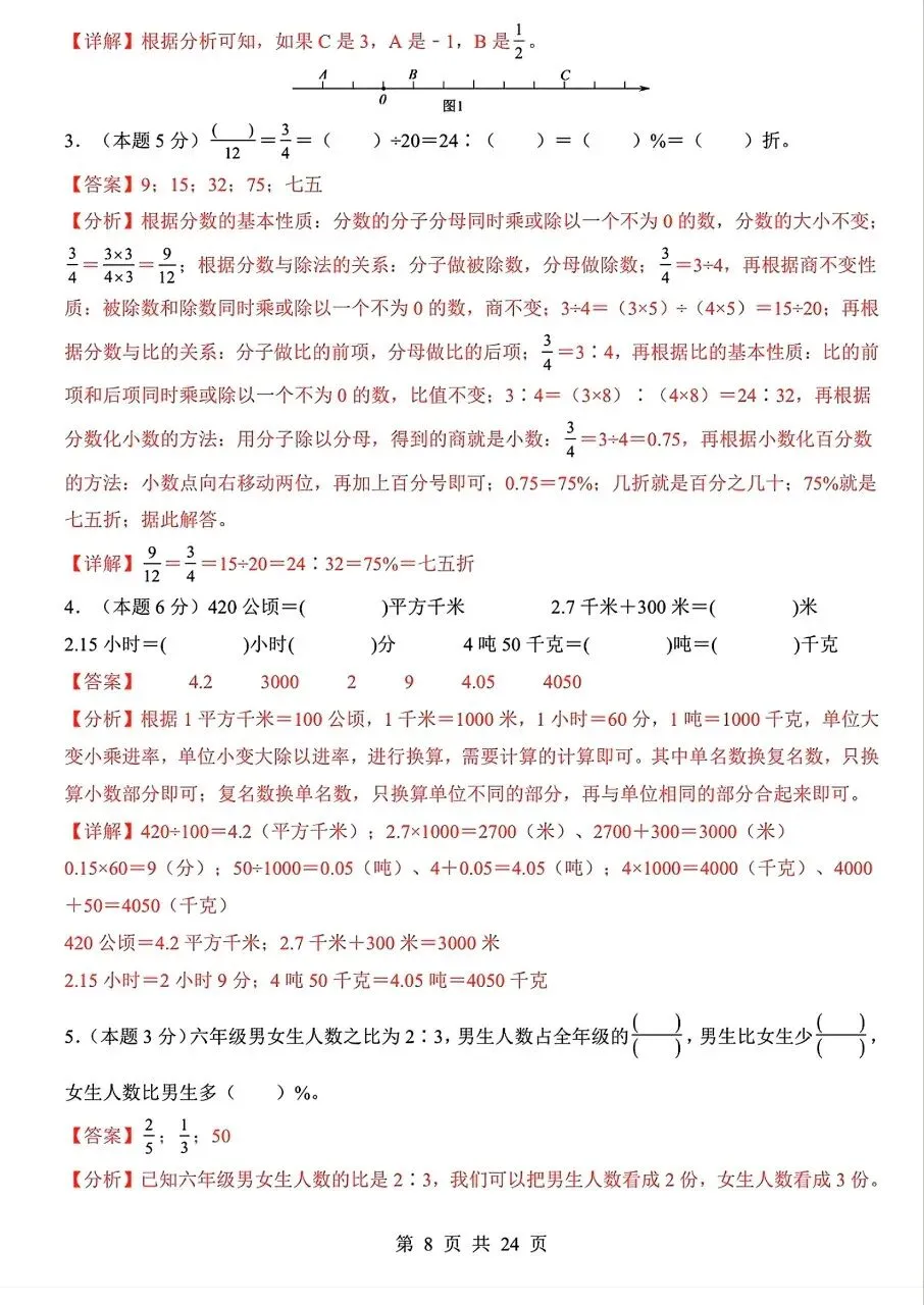六年级下册数学:小升初模拟真题卷(含答案)可打印 第11张