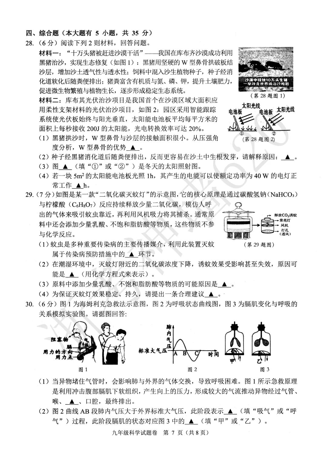 26模拟考|杭州市萧山区2025-2026学年第二学期九年级教学质量检测(萧山区一模)(全科) 第44张