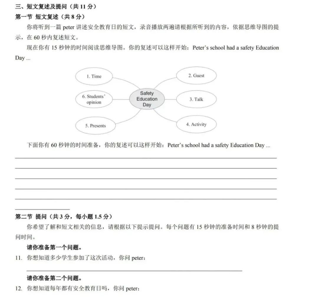 5月16日开考!深圳中考英语听说考前攻略+评分标准+历年真题 第6张