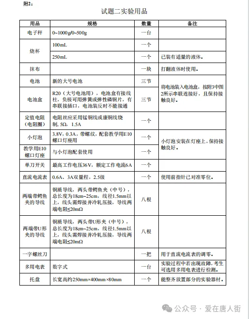 中考考生必看 | 2025年广州中考物化生实验操作考试范围 第10张