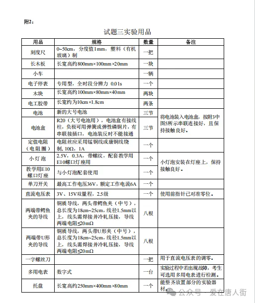 中考考生必看 | 2025年广州中考物化生实验操作考试范围 第14张