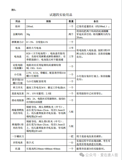 中考考生必看 | 2025年广州中考物化生实验操作考试范围 第19张