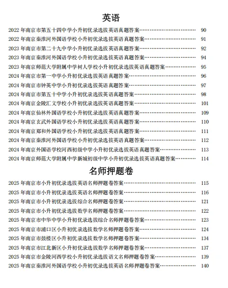 2025版南京小升初优录真题+答案解析(往届各学校语文数学英语真题+2025年名师押题+答案解析) 第3张
