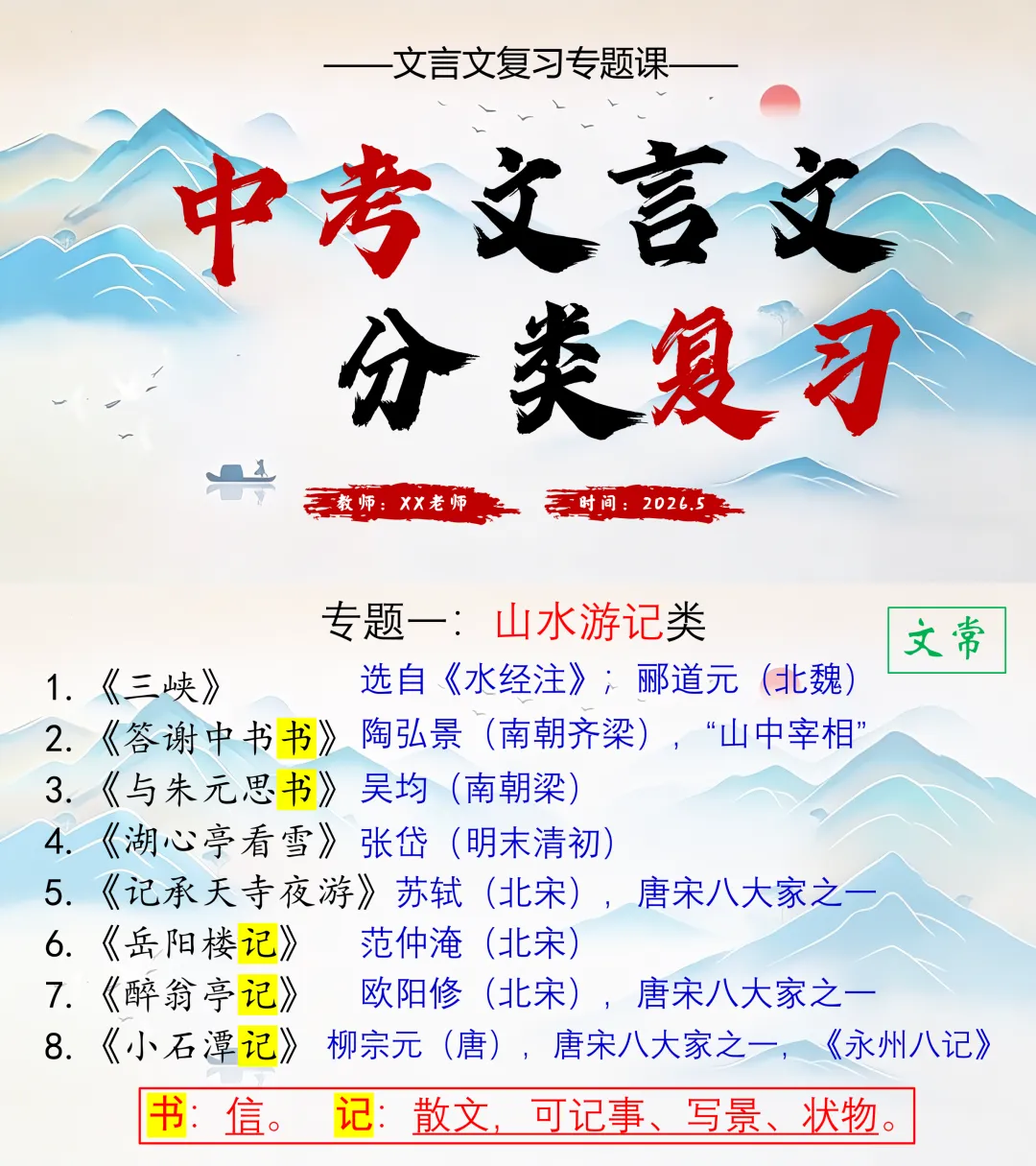 中考文言文分类复习,这样讲被夸啦! 第1张