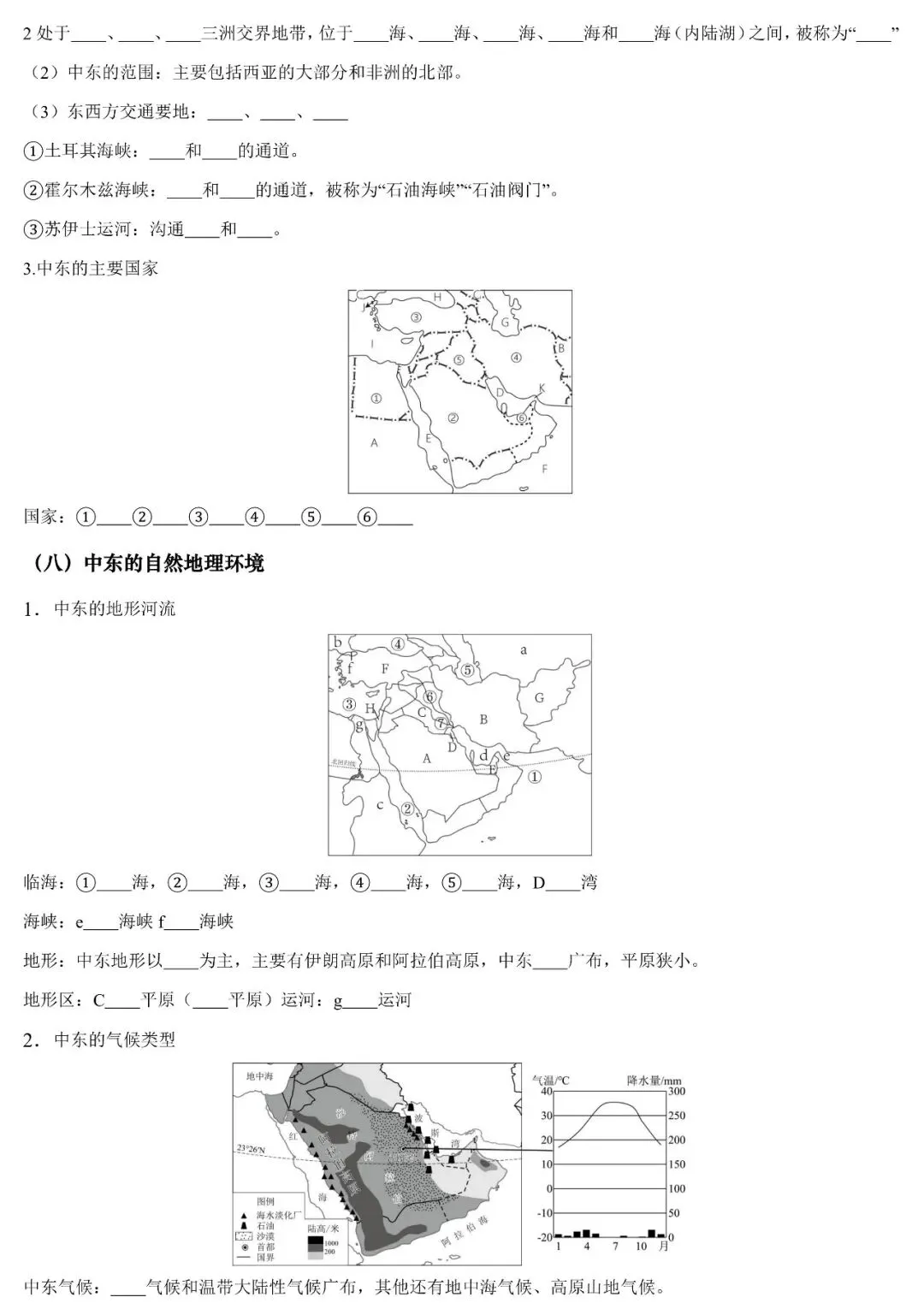 2026年中考地理填图速记:亚洲+中东/西亚 第5张