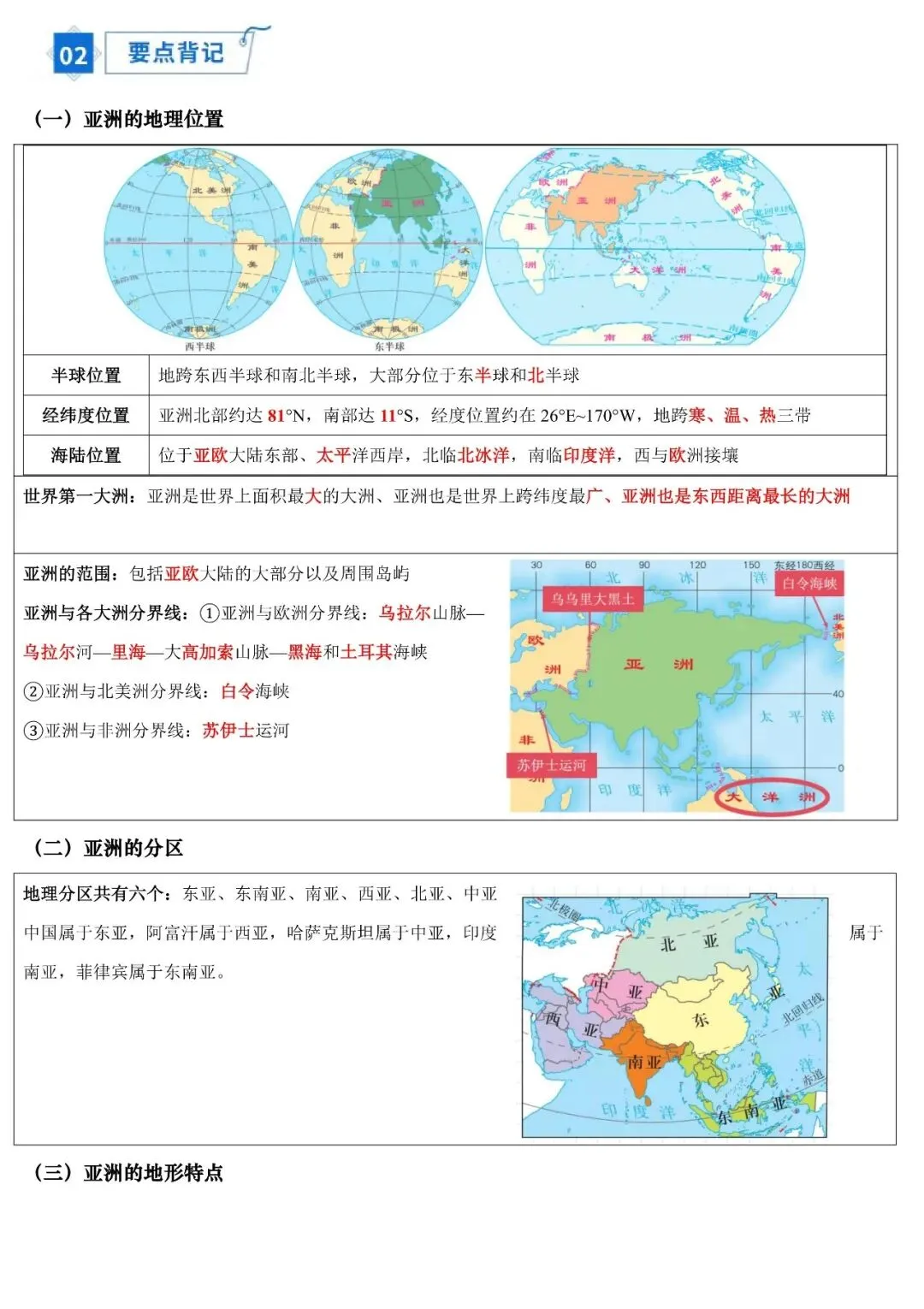 2026年中考地理填图速记:亚洲+中东/西亚 第7张
