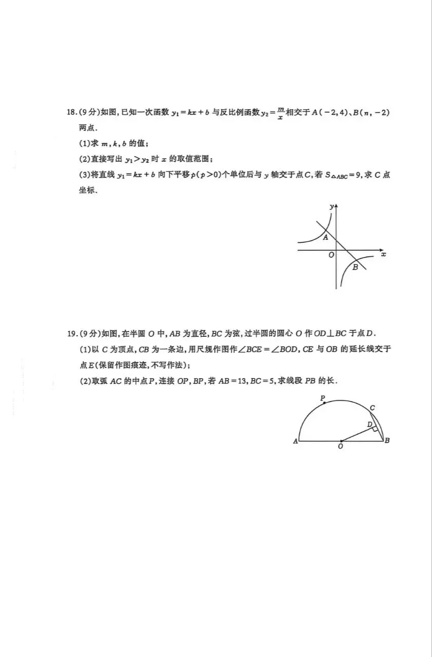 2026中考数学模拟(驻马店遂平) 第5张