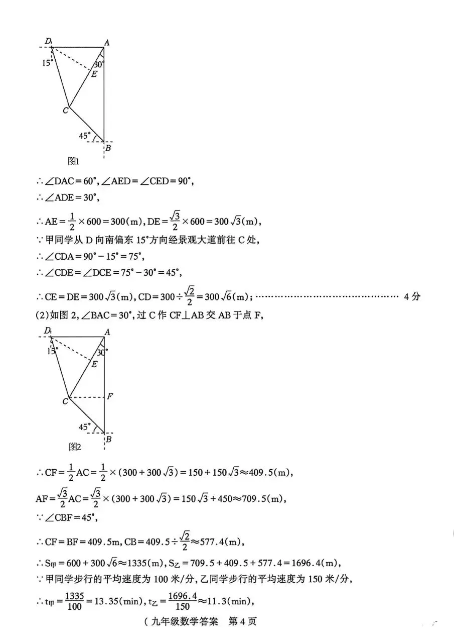 2026中考数学模拟(驻马店遂平) 第12张