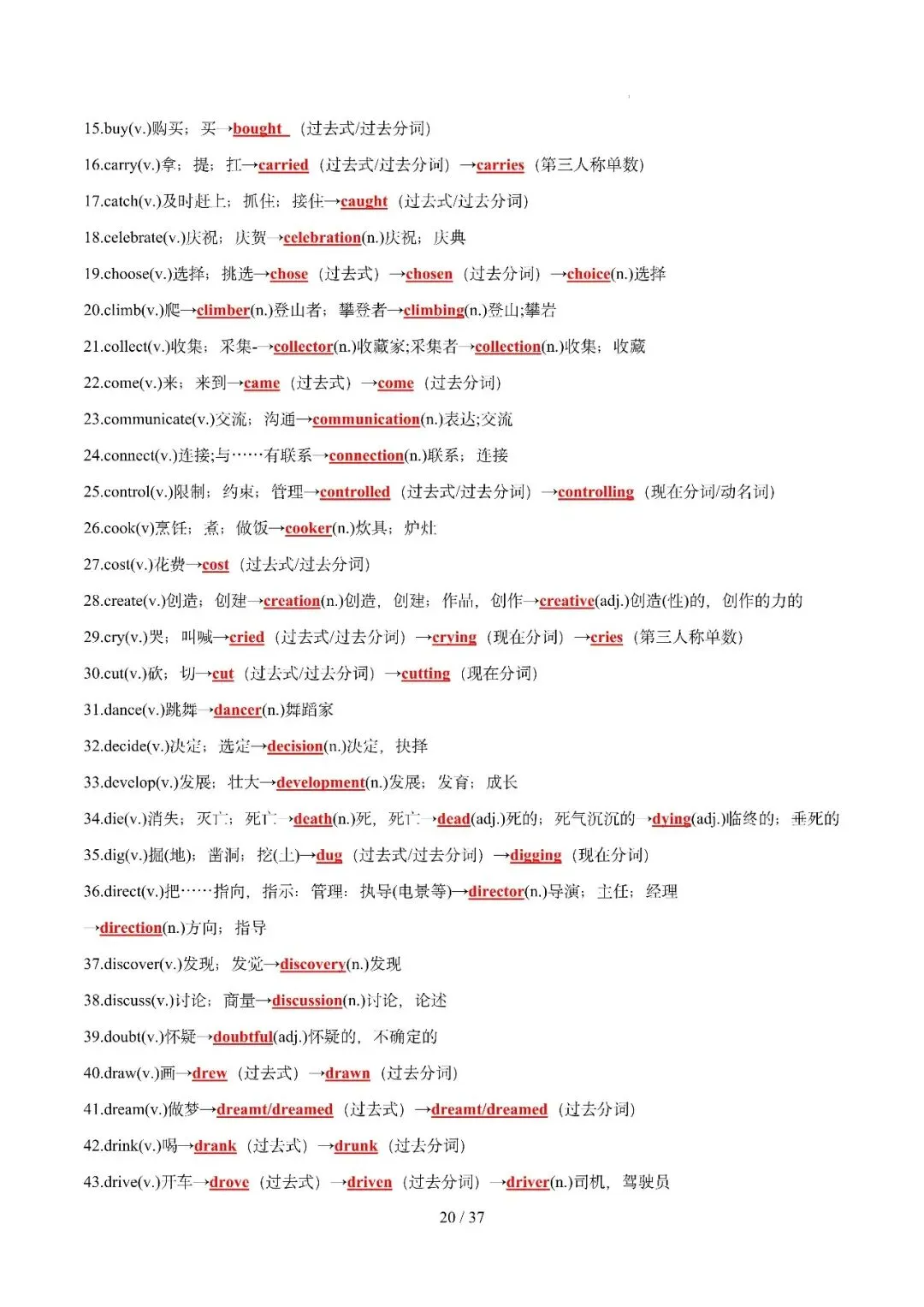 中考英语 || 必备短语800组+词形转换360组 第20张
