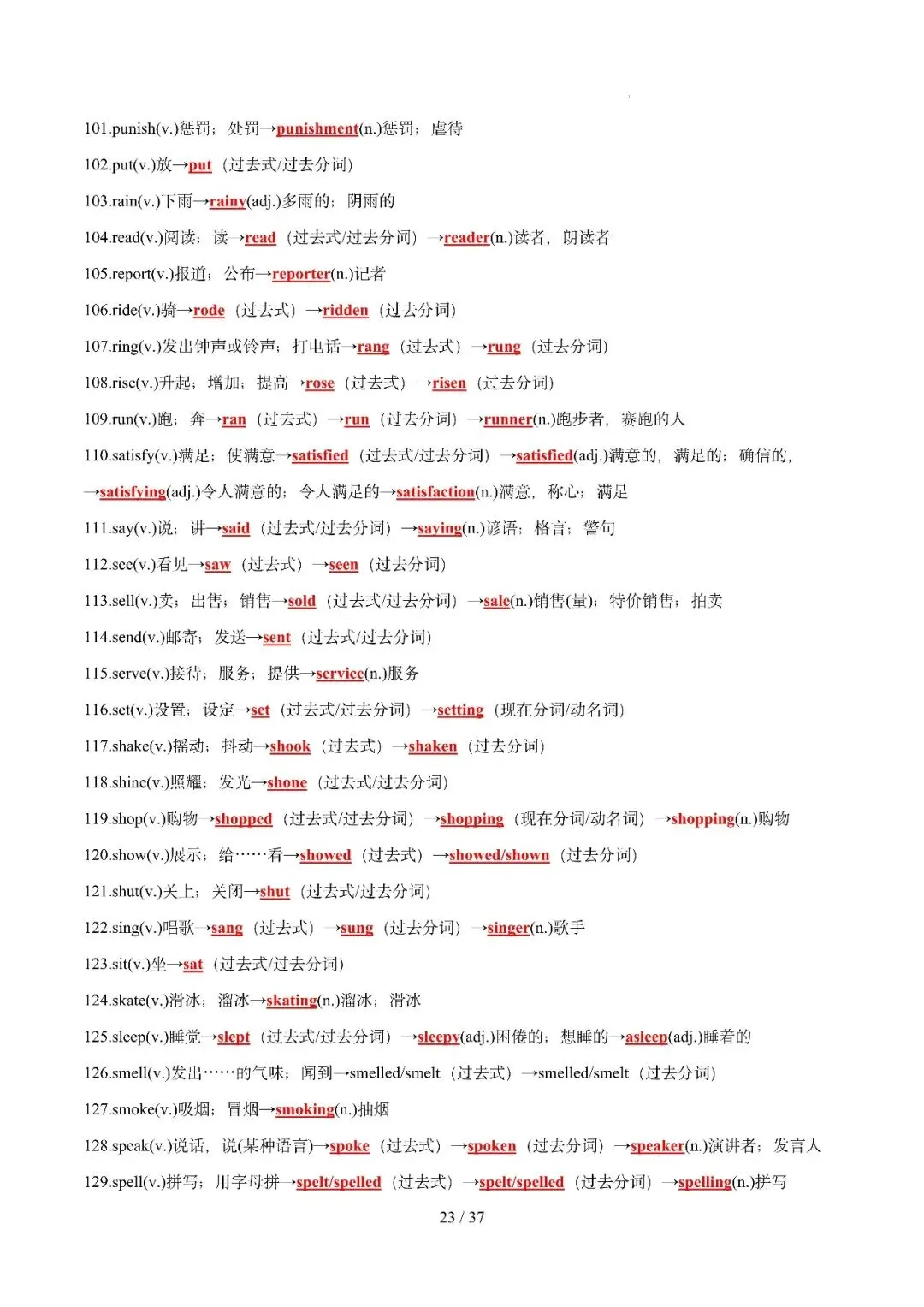 中考英语 || 必备短语800组+词形转换360组 第23张