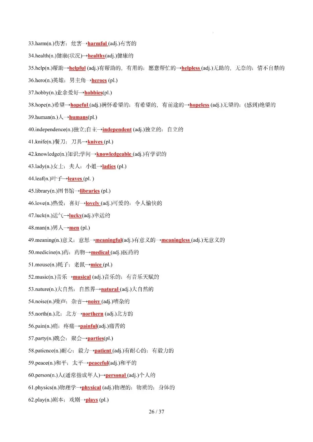 中考英语 || 必备短语800组+词形转换360组 第26张