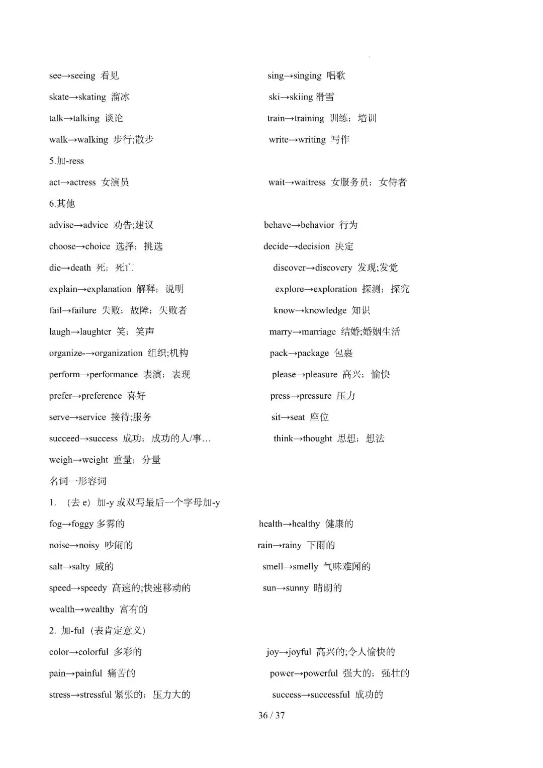 中考英语 || 必备短语800组+词形转换360组 第36张