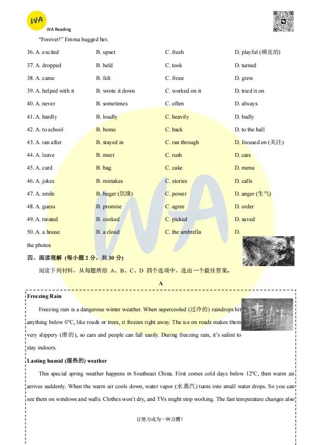 2024-2025年汉阳区七下期末试卷 第5张