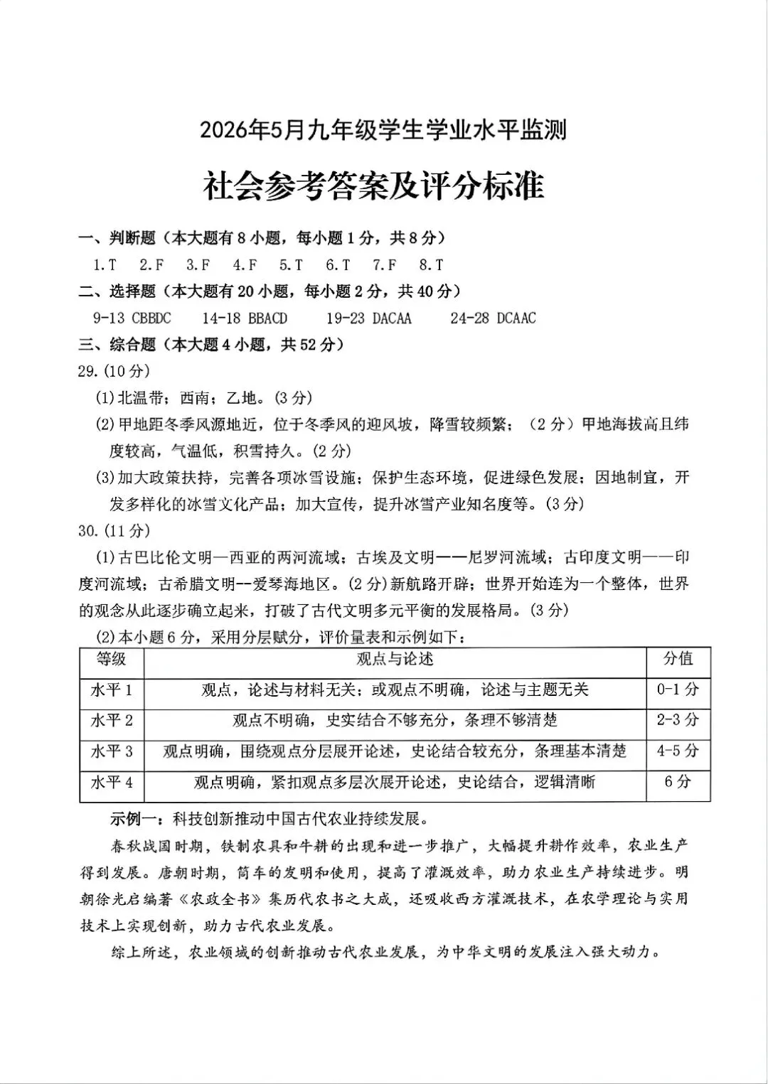 金华市中考一模 | 2026年5月浙江省金华市中考一模「全科」试题(市统测) 第52张