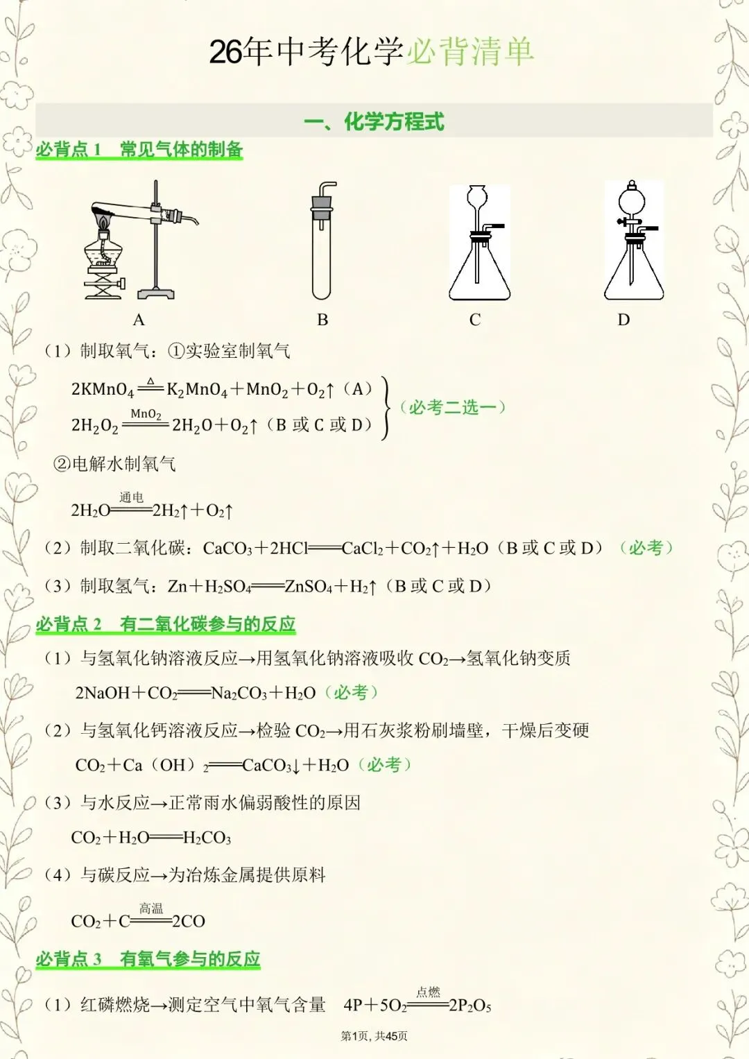 化学丨26年中考化学必背知识点清单(电子版可打印) 第1张 化学丨26年中考化学必背知识点清单(电子版可打印) 第1张