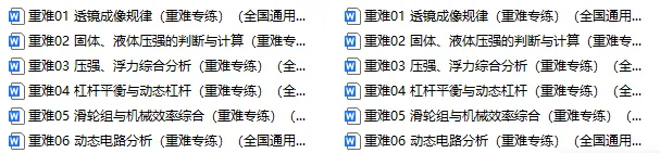 2026年中考物理二轮复习(重难点+热点)专练,打印一份给孩子,考试轻松突破90分! 第3张