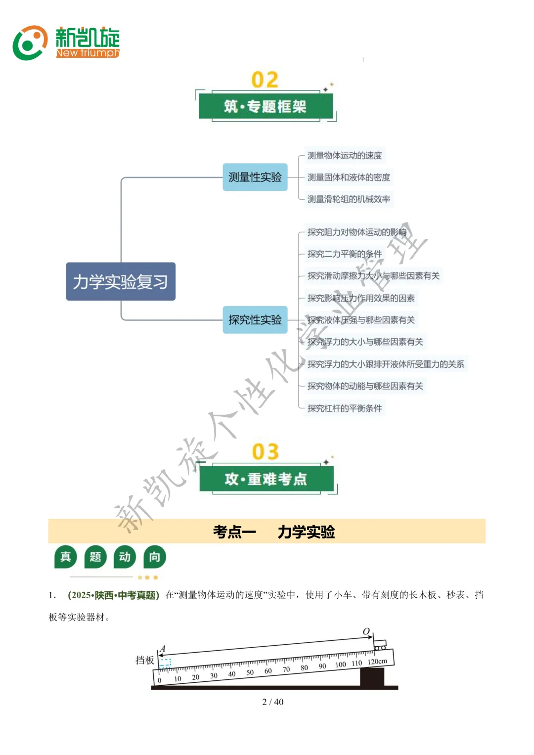 中考物理必考|力学实验全梳理,吃透不丢分 第1张