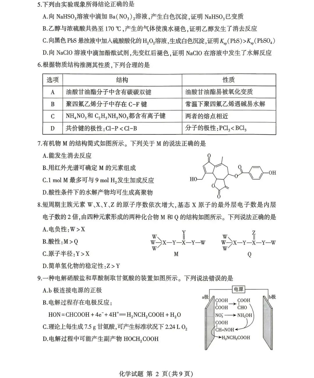 2026年临沂市高三二模化学试卷及答案 第2张