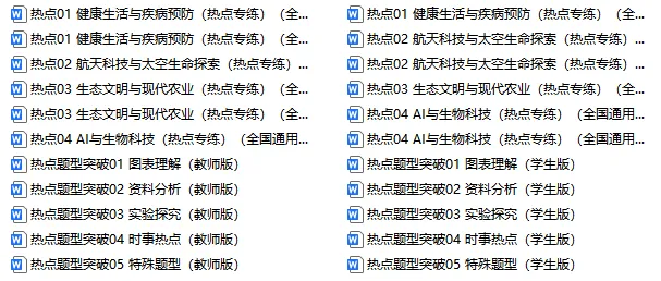 2026年中考生物二轮复习(重难点+热点)专练,打印一份给孩子,考试轻松突破90分! 第2张