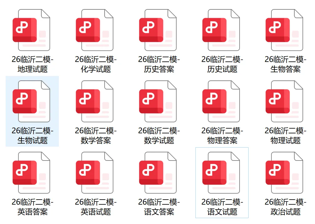 2026临沂高三二模试卷+答案(九科全) 第2张