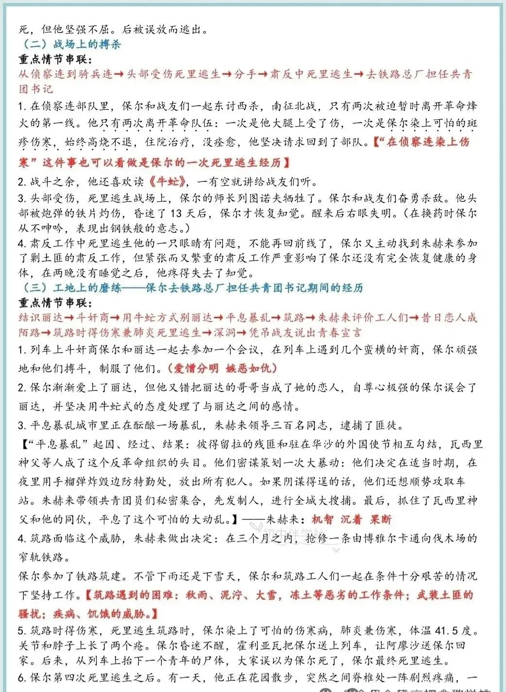 《钢铁是怎样炼成的》名著考点及精选真题 第6张
