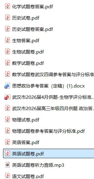 【高三试卷】武汉市2026届高三年级四月供题(武汉四调)(全科) 第3张 【高三试卷】武汉市2026届高三年级四月供题(武汉四调)(全科) 第3张