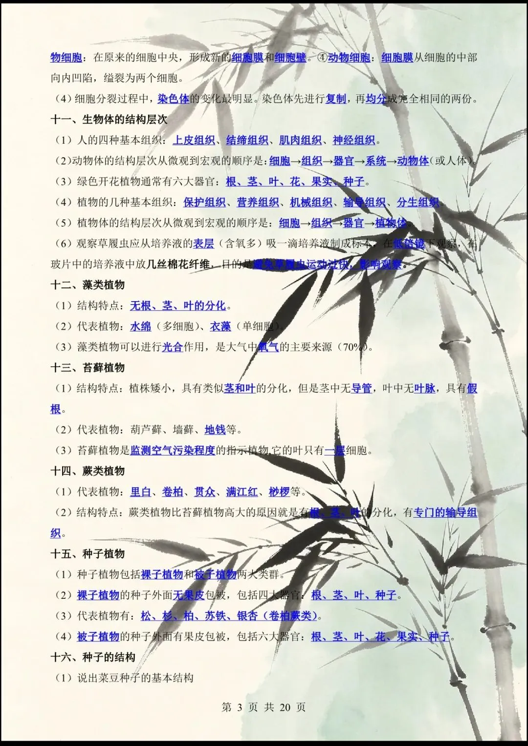 中考倒计时 | 2026年中考生物60个核心图片+核心考点背诵 61大类 第9张